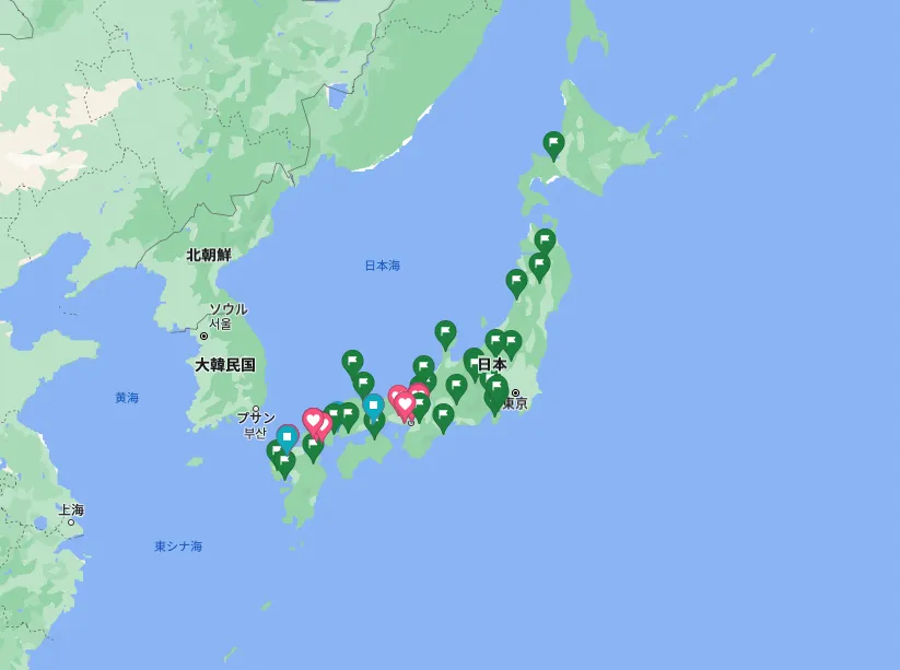 Googlマップのマイプレイス機能でいつか行きたい夢の地図を作る